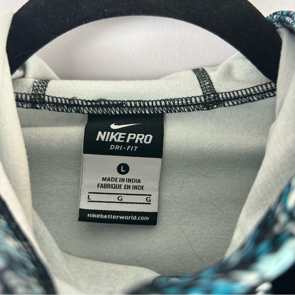 Nike Pro Dry Fit Funnel Neck Women’s Blue Hoodie Size Large - Picture 4 of 11